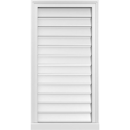 Ekena Millwork Vertical Surface Mount PVC Gable Vent: Functional, w/ 2"W x 2"P Brickmould Sill Frame, 20"W x 38"H GVPVE20X3803SF